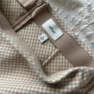 Wilfred Beige Houndstooth Skirt